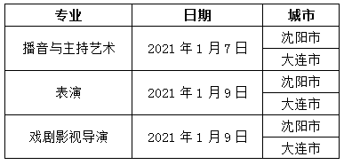 关于2021年辽宁省普通高等学校招生戏剧与影视学类专业统考(面试)新增考点考试时间安排的通知(图1) 关于2021年辽宁省普通高等学校招生戏剧与影视学类专业统考(面试)新增考点考试时间安排的通知(图1)