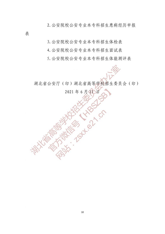 湖北：关于做好2021年公安普通高等院校招生工作的通知(图10)