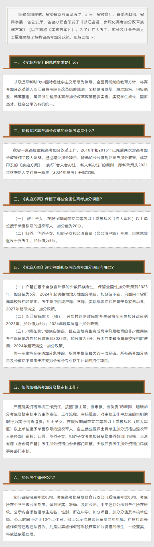 《浙江省进一步深化高考加分改革实施方案》解读(图1)