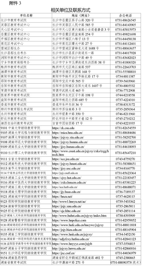 湖南省2023年10月高等教育自学考试报名报考公告(图3) 湖南省2023年10月高等教育自学考试报名报考公告(图3)