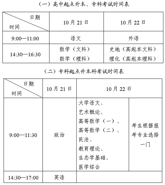 2023年北京市成人高考考试时间表(图1)