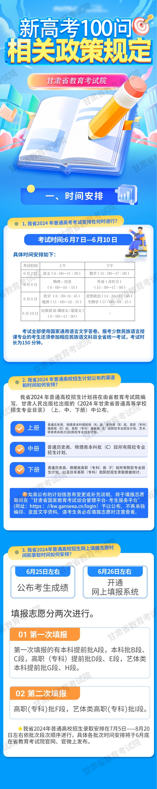 甘肃：新高考100问｜相关政策规定(图1)